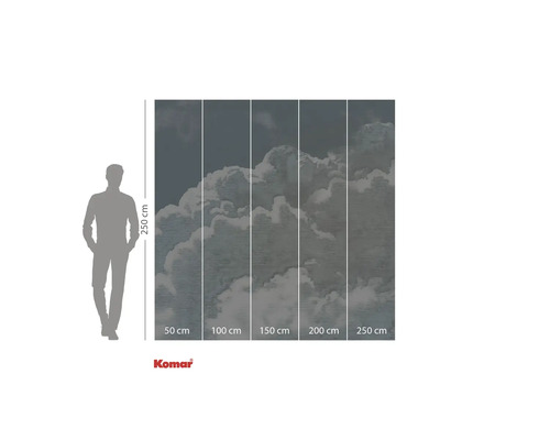 Komar Fototapete mit Wolkenmotiv und Größenangaben