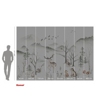 Fototapete mit Waldtiermotiv und Größenangaben