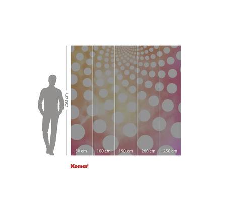 Fototapete mit Punktmuster und Größenangaben