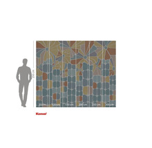 Komar Fototapete mit Blumen und geometrischen Formen, Abmessungen 250 cm Höhe und 300 cm Breite