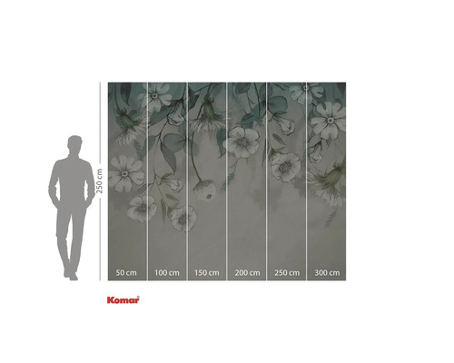 Fototapete mit Blumenmuster, Abmessungen 300 mal 250 Zentimeter