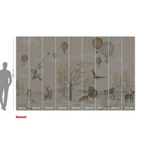 Fototapete mit Waldtieren und Heißluftballons