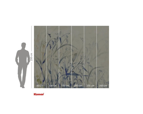 Fototapete mit Pflanzenmotiv und Größenangaben