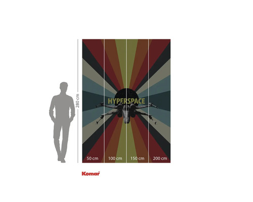 Komar Hyperspace Fototapete, 280 cm hoch, mit Raumschiff Motiv