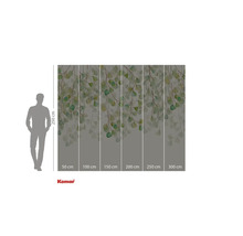 Fototapete mit Eukalyptusblättern und Größenangaben