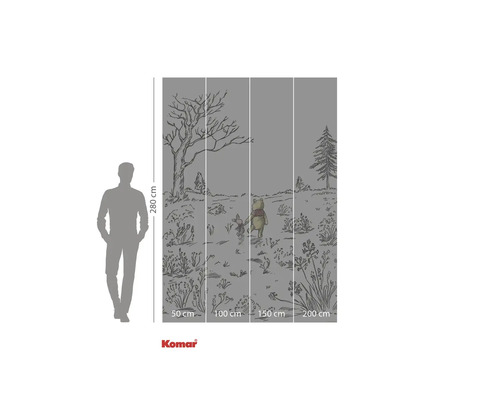 Fototapete mit Winnie Puuh und Ferkel Design und Größenangaben