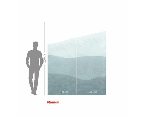 Komar Fototapete mit Wellenmuster und Maßangaben