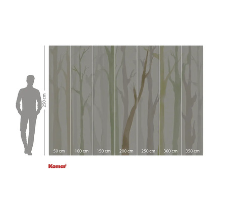 Komar Fototapete mit Baum Motiv und Größenangaben.
