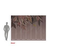 Fototapete mit Blättermotiv und Größenangaben