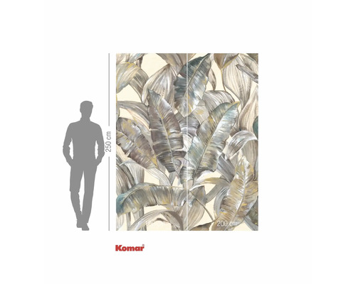 Komar Fototapete mit tropischem Blättermotiv, 250 cm hoch und 200 cm breit