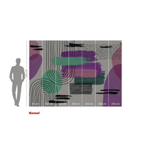 Komar Fototapete mit abstraktem Design und Größenangaben