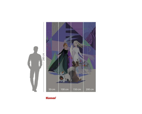 Komar Fototapete mit Eiskönigin Motiv, 280 cm hoch und 200 cm breit