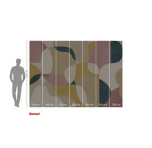 Fototapete mit abstraktem Kreismuster und Größenangaben