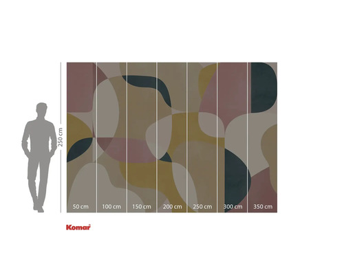 Fototapete mit abstraktem Kreismuster und Größenangaben