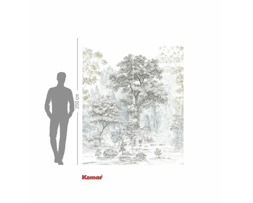 Fototapete mit Waldmotiv und Höhenangabe 250 cm