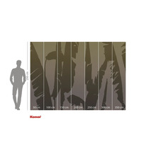 Komar Fototapete mit Blätter Motiv und Größenangaben.