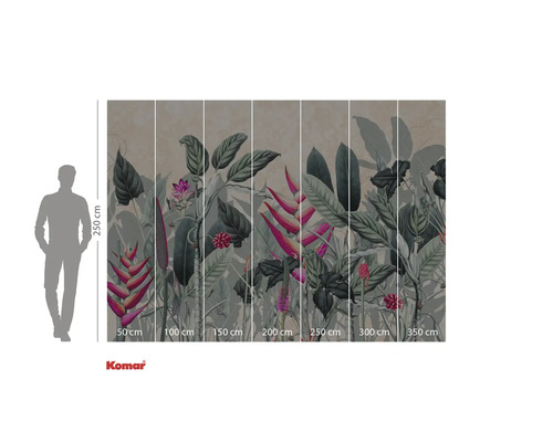 Fototapete mit Dschungelmotiv und Größenangaben