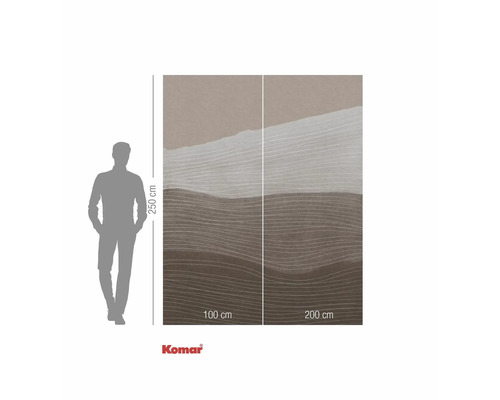 Komar Fototapete mit abstraktem Wellenmuster, 300 cm breit und 250 cm hoch.