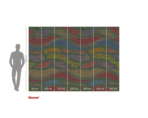 Fototapete mit grafischem Muster und Größenangaben