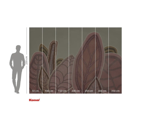 Fototapete mit Pflanzenmotiv und Größenangaben