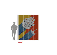 Mehrteilige Fototapete mit Illustration von Raumschiffen aus Star Wars