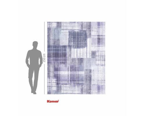 Fototapete mit geometrischem Muster und Größenangabe.