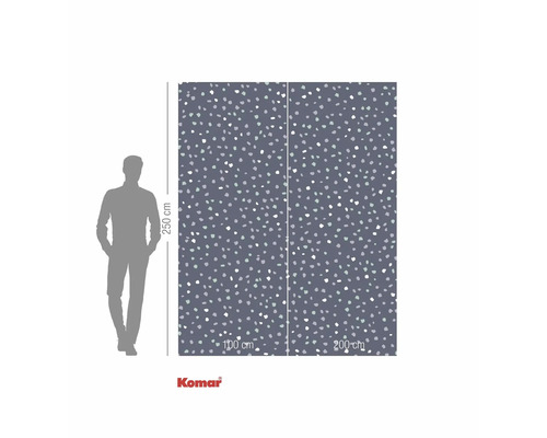 Komar Fototapete mit Punktmuster und Maßangaben 250 x 300 cm