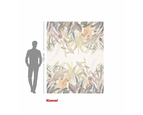 Fototapete mit Blätter-Motiv und Höhenangabe 250 cm