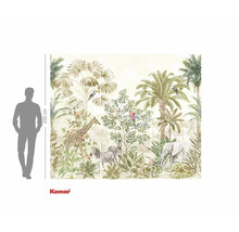 Komar Dschungel-Fototapete mit Giraffe, Zebra und Elefant