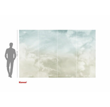 Fototapete mit Wolkenmuster und Größenangaben