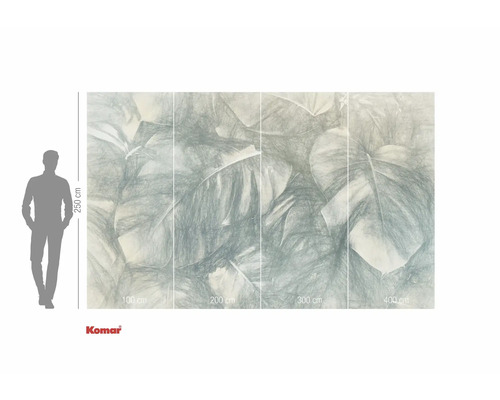 Fototapete mit Pflanzenmotiv und Größenangaben