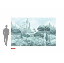 Fototapete mit Waldlandschaft und Größenangaben