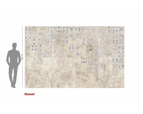 Fototapete mit Fliesenoptik, gemustert, 400 x 250 cm