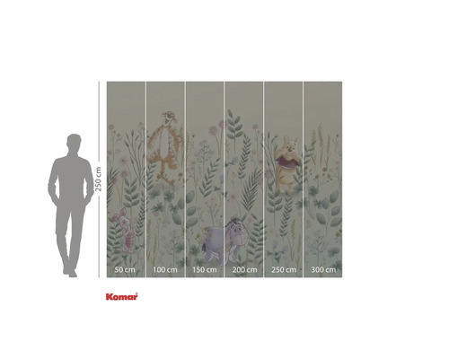 Komar Fototapete mit Winnie Puuh, Tigger, Ferkel und I-Aah Motiven, Höhe 250 cm und Breite 300 cm