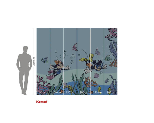 Fototapete mit Tauchszene von Micky Maus und seinen Freunden, geeignet für Kinderzimmer