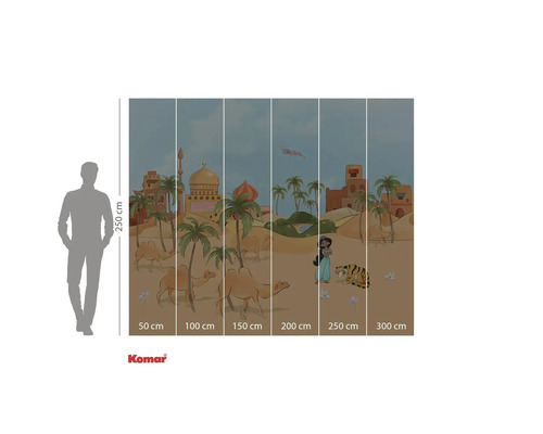 Komar Fototapete mit Wüstenmotiv, Palmen, Kamelen, Prinzessin Jasmin und Tiger