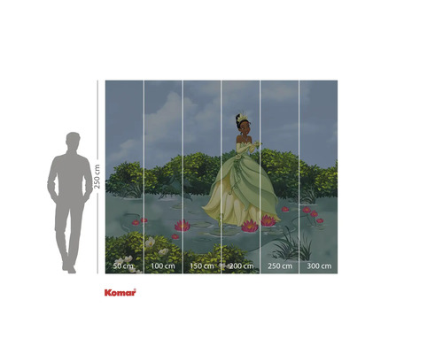 Fototapete mit einer Szene aus dem Film Küss den Frosch und Größenangaben