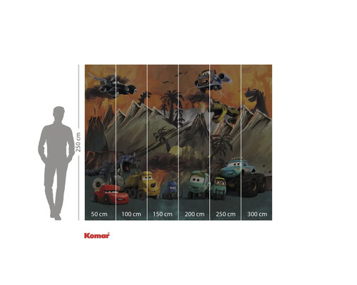 Fototapete mit Cars- und Dinosaurier-Motiv für Kinderzimmer