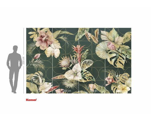 Komar Fototapete mit Pflanzenmotiven und Größenangaben