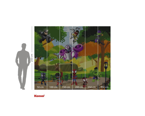 Komar Marvel Spidey Friends Kindertapete mit Superhelden im Park