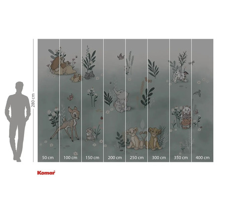 Komar Fototapete mit Disney-Motiven und Größenangaben.