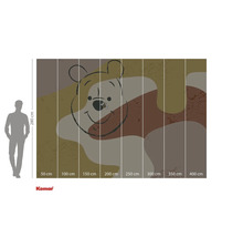 Komar Fototapete mit Winnie Puuh Motiv und Größenangaben.