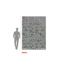 Fototapete mit Pflanzenmuster und Größenangaben