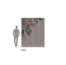 Komar Fototapete mit Blumenmuster und Größenangaben.