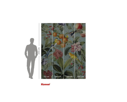 Fototapete mit Pflanzen-, Blumen- und Vogelmotiven