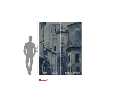 Mehrteilige Fototapete mit Stadtmotiv und Höhenangabe