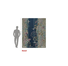 Vliestapete mit Blumen- und Vogelmuster, Tapetengröße 250 mal 200 cm