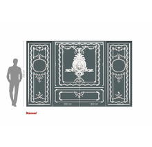 Fototapete mit klassischem Ornamentmuster und Größenangaben