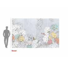 Fototapete mit Blumenmuster und Höhenangabe