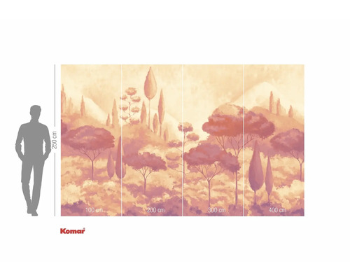 Fototapete mit toskanischer Landschaft und Bäumen